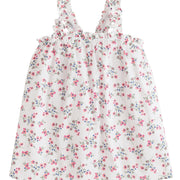 BISBY girls tank top with elastic neckline and straps with green and pink floral pattern
