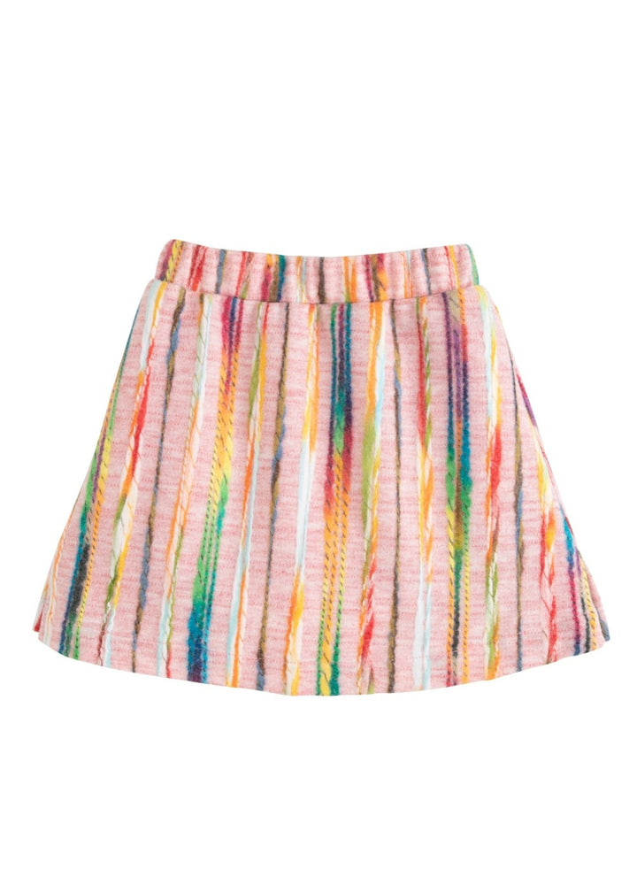 girls multi-colored wool mini skirt, girls tween clothing 