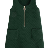 girls tween clothing quilted zip up jumper in emerald green