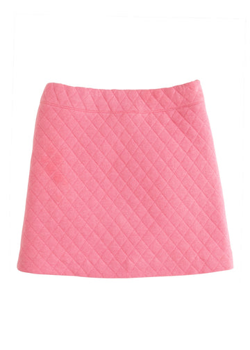 pink quilted pull on cotton mini skirt for tweens 