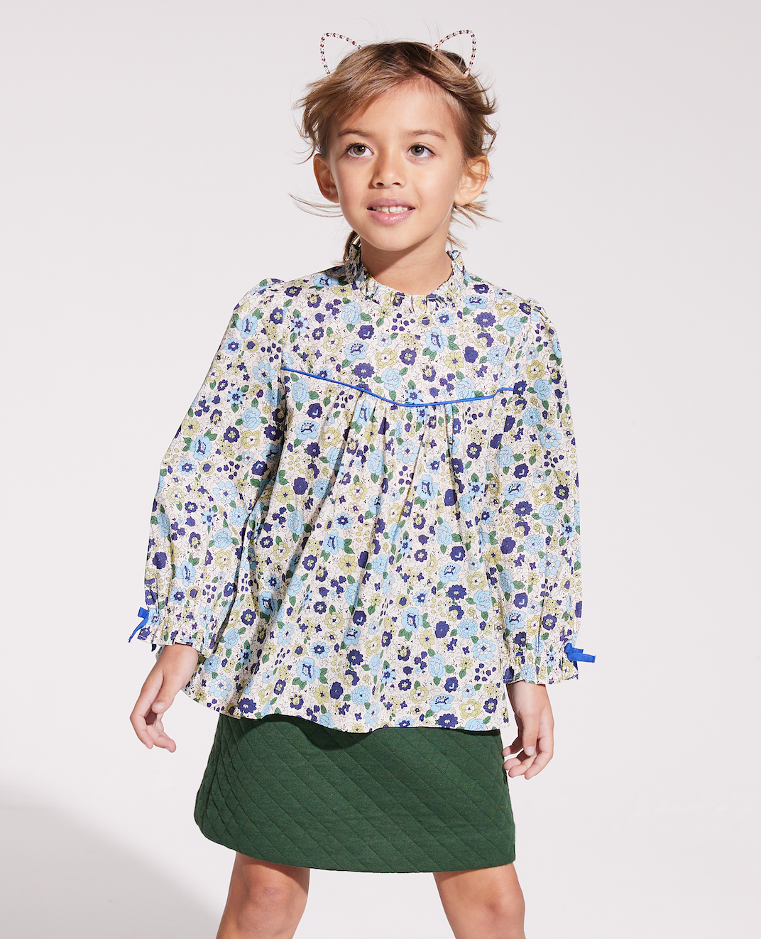 BISBY girl skirt, girls mini skirt, girls quilted skirt, girls green skirt, girls tween clothing