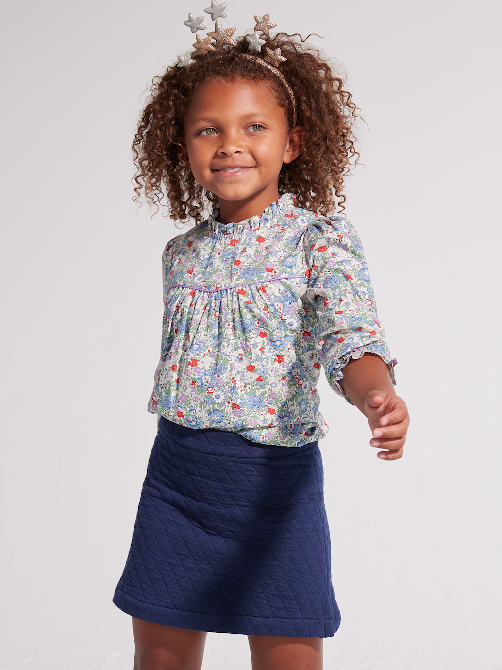 girls tween clothing pull on quilted mini skirt in navy