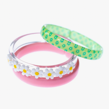 Daisy Flower Power Bangles - Set of 3