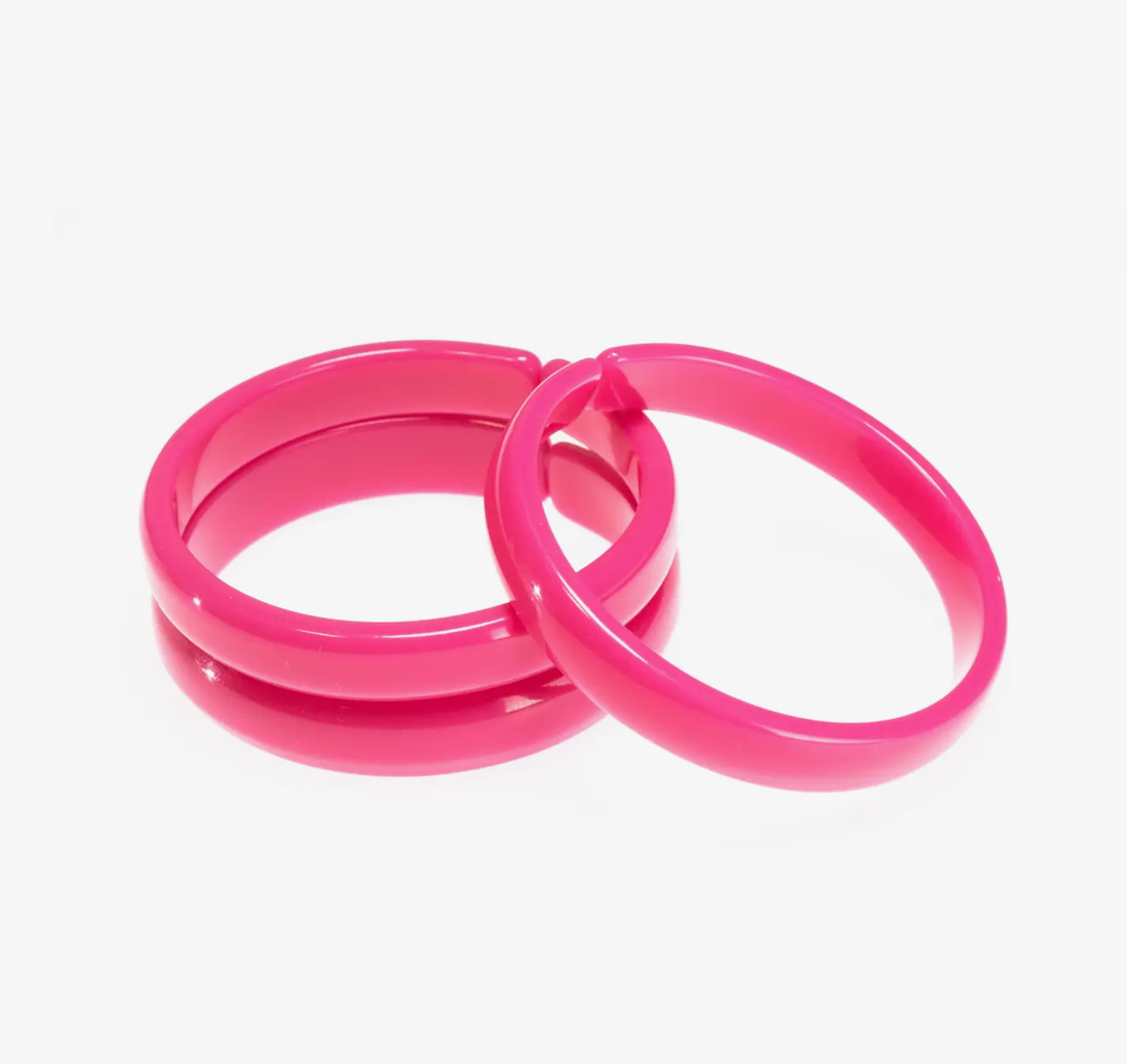 Neon Pink Bangles - Set of 3