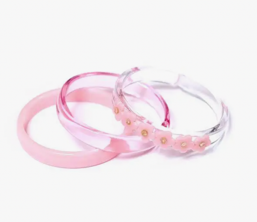 Rose Flower Power Bangles - Set of 3