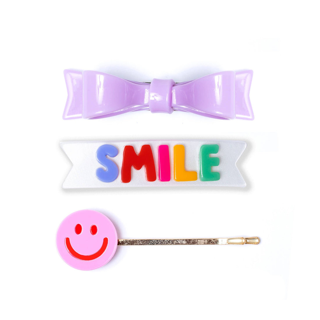 Hair Clips - Smile - Set of 3
